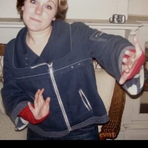 Stylish Women's Navy and Red Jacket